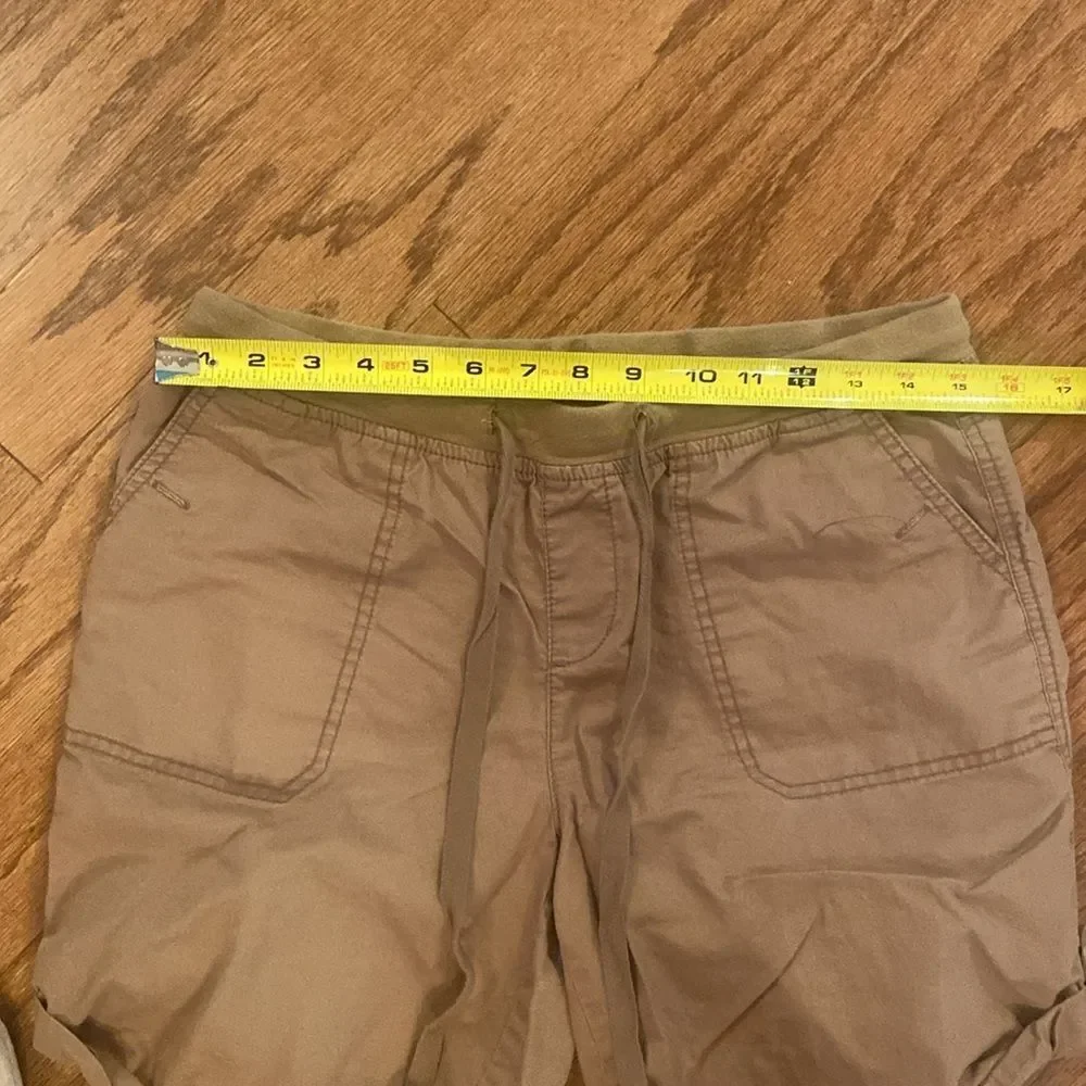 Merona size small tan shorts with pockets in the front, tie at waste